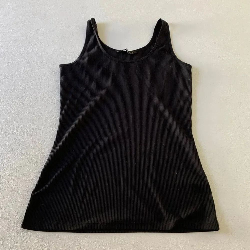 Athleta Black Ribbed Scoop Neck Tank Top Women’s M